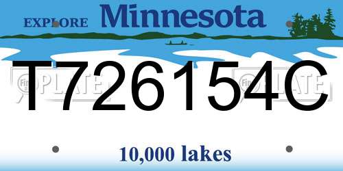 T726154C Minnesota License Plate