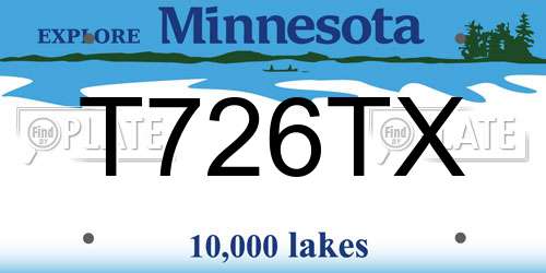 T726TX Minnesota License Plate
