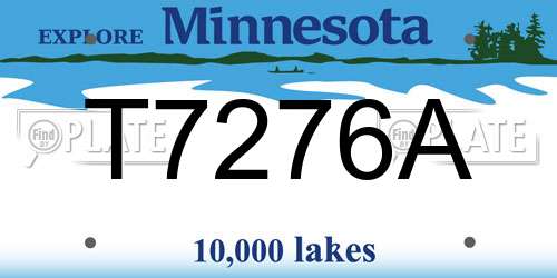 T7276A Minnesota License Plate