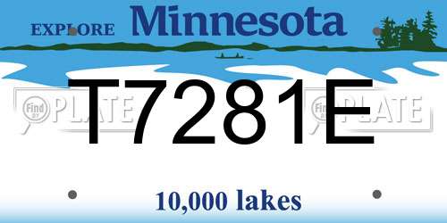T7281E Minnesota License Plate