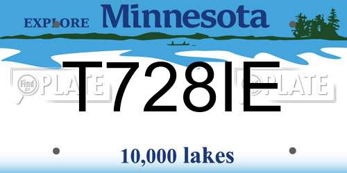 T728IE Minnesota License Plate