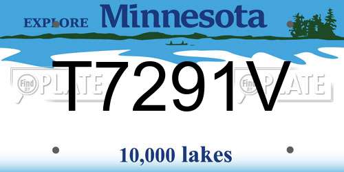 T7291V Minnesota License Plate