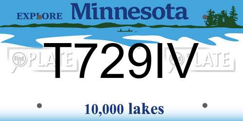 T729IV Minnesota License Plate