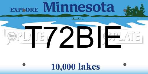 T72BIE Minnesota License Plate