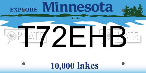 T72EHB Minnesota License Plate
