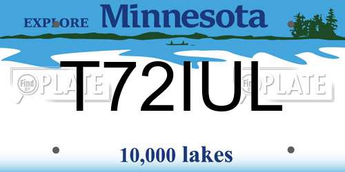 T72IUL Minnesota License Plate