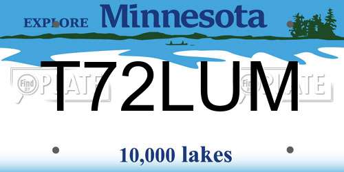 T72LUM Minnesota License Plate