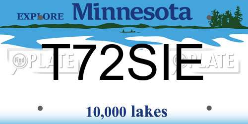 T72SIE Minnesota License Plate