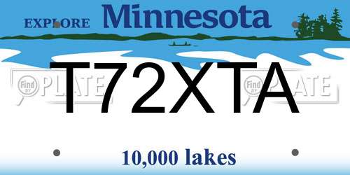 T72XTA Minnesota License Plate