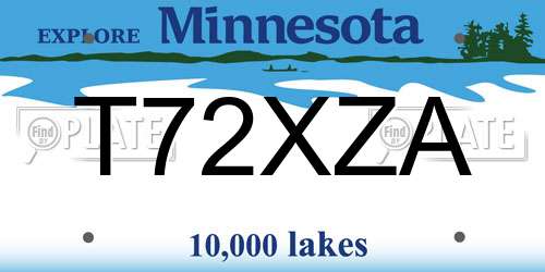 T72XZA Minnesota License Plate