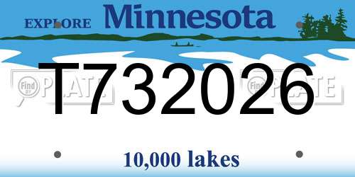 T732026 Minnesota License Plate