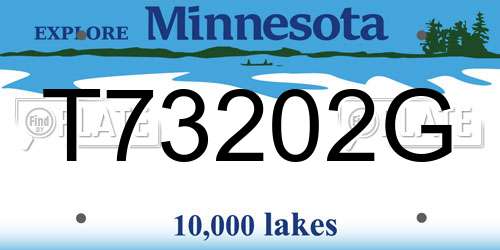 T73202G Minnesota License Plate