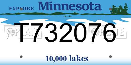 T732076 Minnesota License Plate