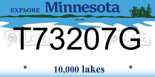 T73207G Minnesota License Plate