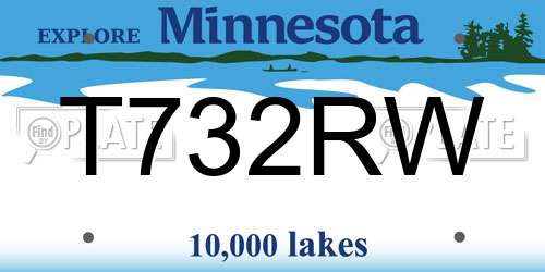 T732RW Minnesota License Plate