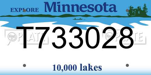 T733028 Minnesota License Plate