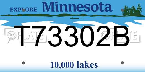 T73302B Minnesota License Plate