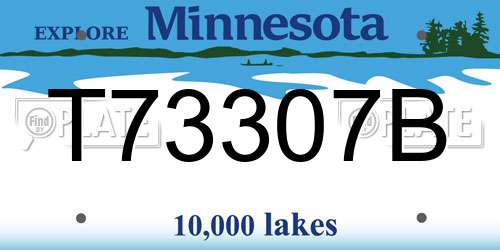 T73307B Minnesota License Plate