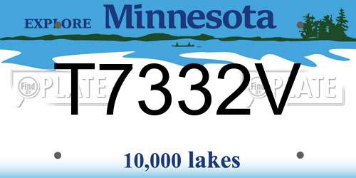 T7332V Minnesota License Plate