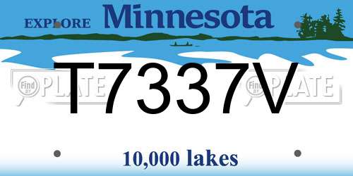 T7337V Minnesota License Plate