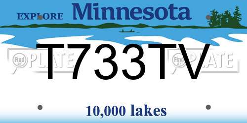 T733TV Minnesota License Plate