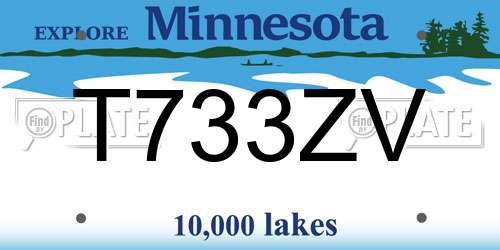 T733ZV Minnesota License Plate