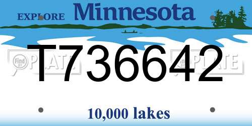 T736642 Minnesota License Plate