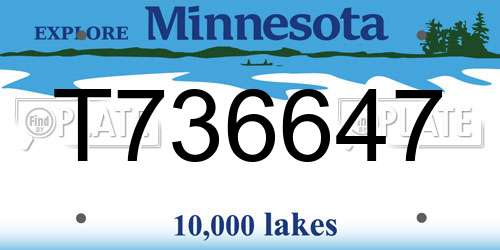 T736647 Minnesota License Plate