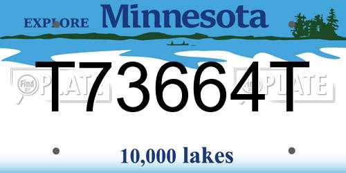 T73664T Minnesota License Plate