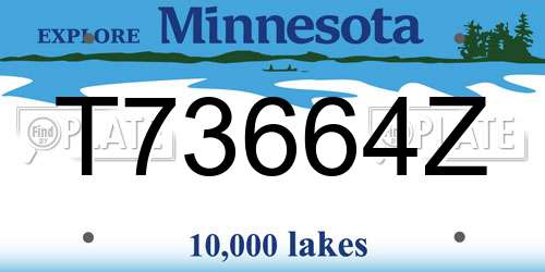 T73664Z Minnesota License Plate
