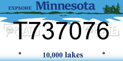 T737076 Minnesota License Plate