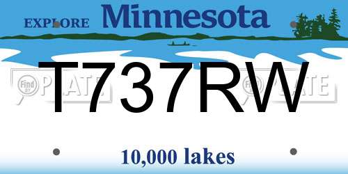 T737RW Minnesota License Plate