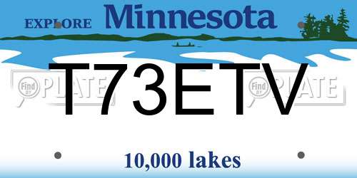 T73ETV Minnesota License Plate