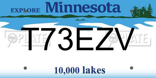 T73EZV Minnesota License Plate