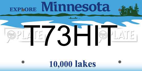 T73HIT Minnesota License Plate