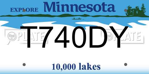 T740DY Minnesota License Plate