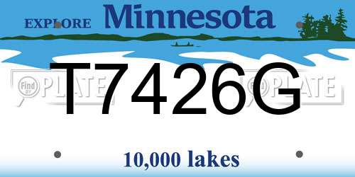 T7426G Minnesota License Plate