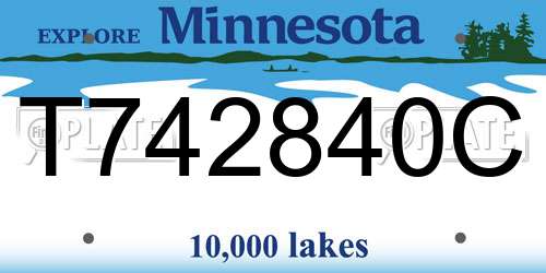 T742840C Minnesota License Plate