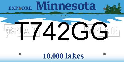 T742GG Minnesota License Plate