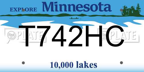 T742HC Minnesota License Plate