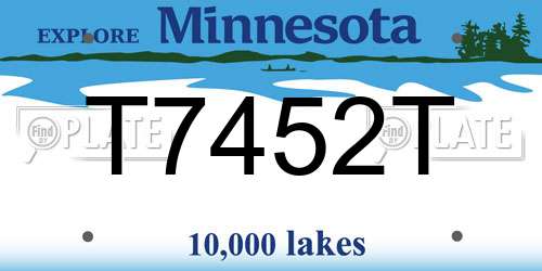 T7452T Minnesota License Plate