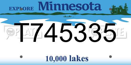 T745335 Minnesota License Plate