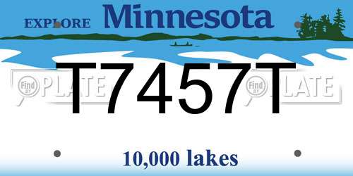 T7457T Minnesota License Plate