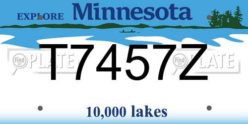 T7457Z Minnesota License Plate