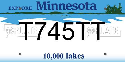 T745TT Minnesota License Plate