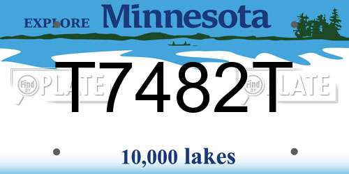 T7482T Minnesota License Plate