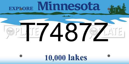 T7487Z Minnesota License Plate
