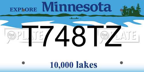 T748TZ Minnesota License Plate