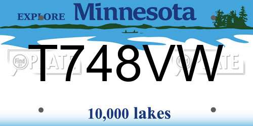 T748VW Minnesota License Plate