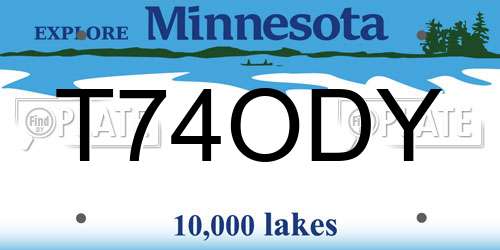 T74ODY Minnesota License Plate